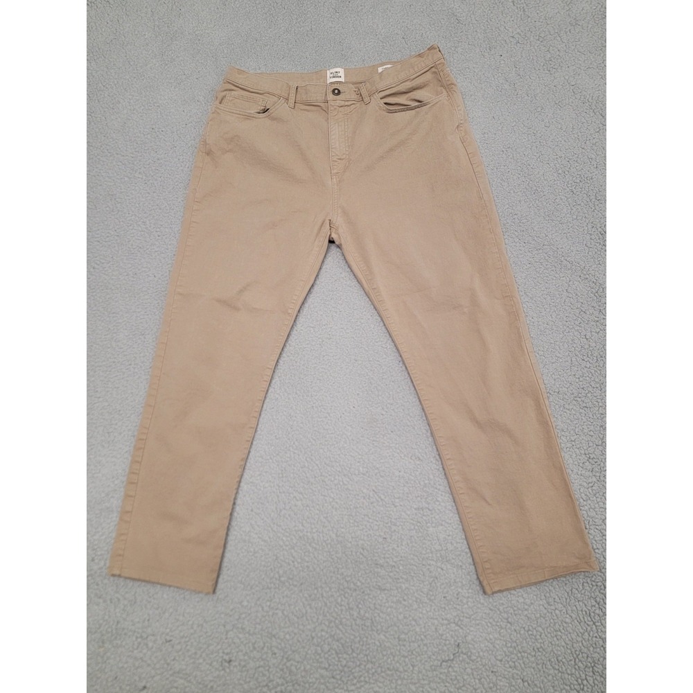 Flint Tinder 365 Pants Mens 36x32 (Fits 36x28)‎ Tan Tapered 5-Pocket Stretch